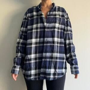 Blue flannel button down shirt
